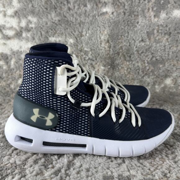 Under Armour Size 8 HOVR Havoc Basketball Shoes Midnight Navy White Sneakers - Picture 3 of 9